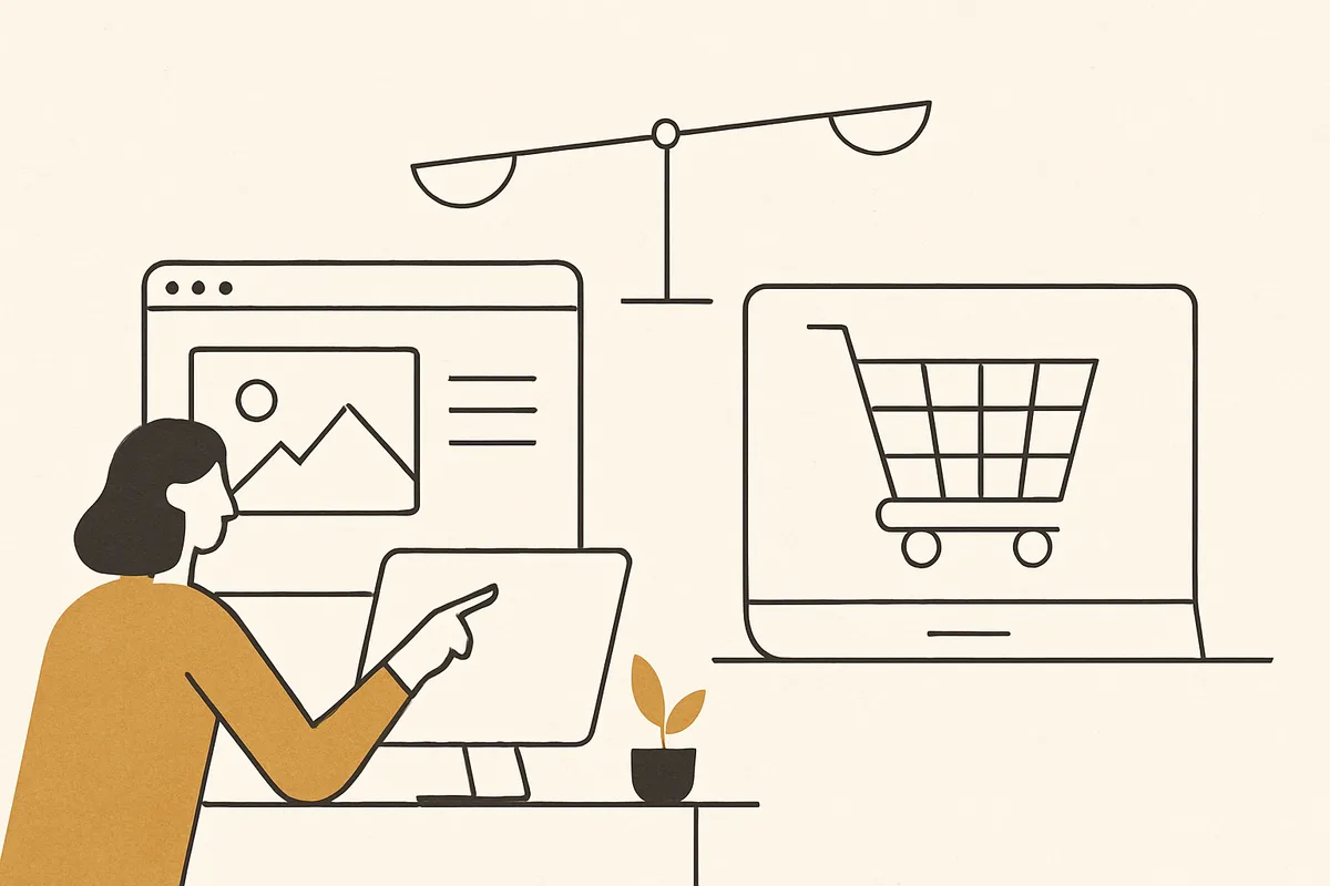 Illustration : Différence entre site vitrine et site e-commerce : quel choix pour votre entreprise à Toulouse ?