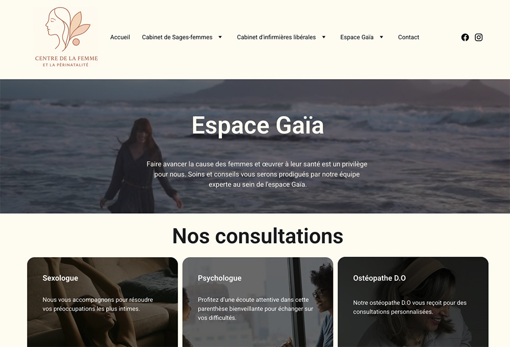 Aperçu du site Centre de la Femme